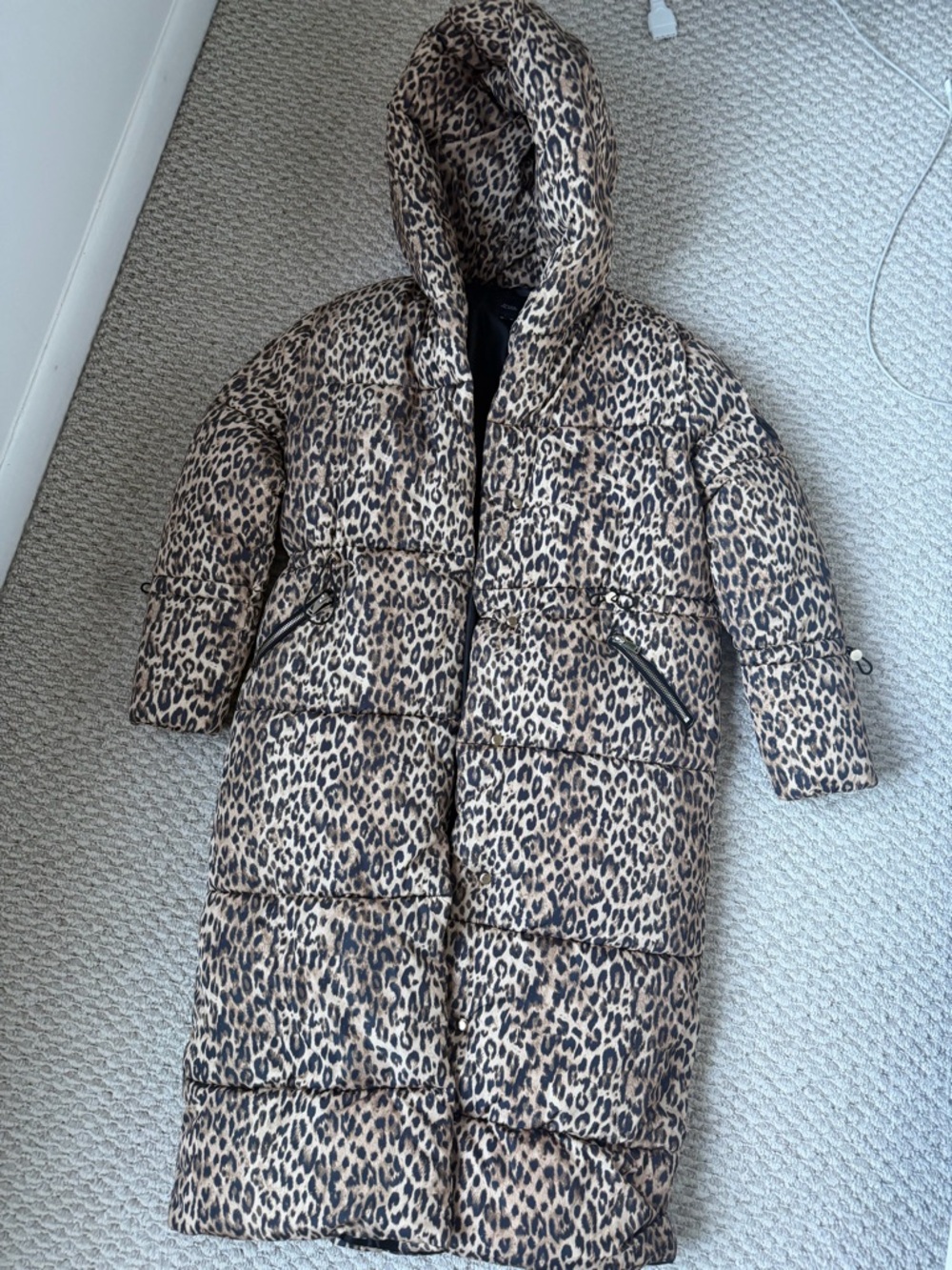 River Island Leopard Puffer Coat